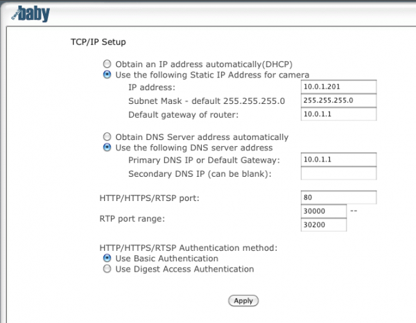 WiFi Baby Static IP Airport WiFi Baby Static IP Airport